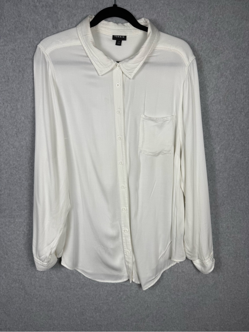 Torrid White Button Front Blouse Size 3 Plus Size Career Minimalist Classic